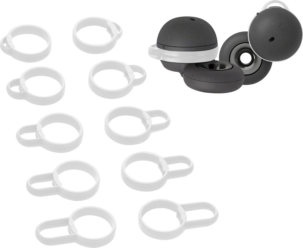 kwmobile 5x Ohrbügel kompatibel mit Sony Linkbuds WF-L900 - 5 Größen - Silikon Haken Ohrstöpsel - Bügel für In-Ear Kopfhörer - Weiß