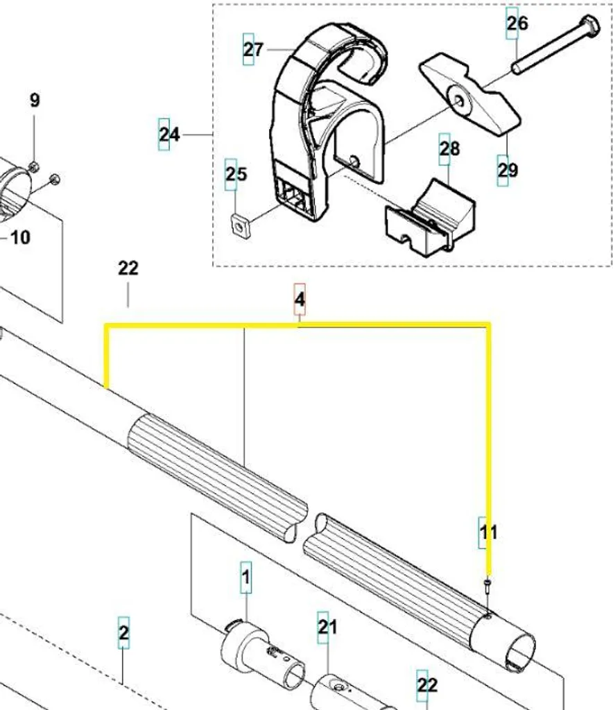 Tube de Châssis Husqvarna 327 PT5S Référence 576925501 d'Origine