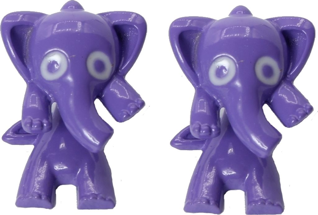 3D Elefant Elephant Ohrstecker Ohrringe in der Farbe Lila