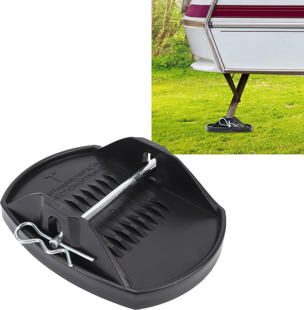 4 Stück Wohnmobil-Stabilisator-Wagenheber-Pads, rutschfeste Unterseite, Anhänger-Nivellierungsbasis für Reisen, 5. Räder, Schwarz