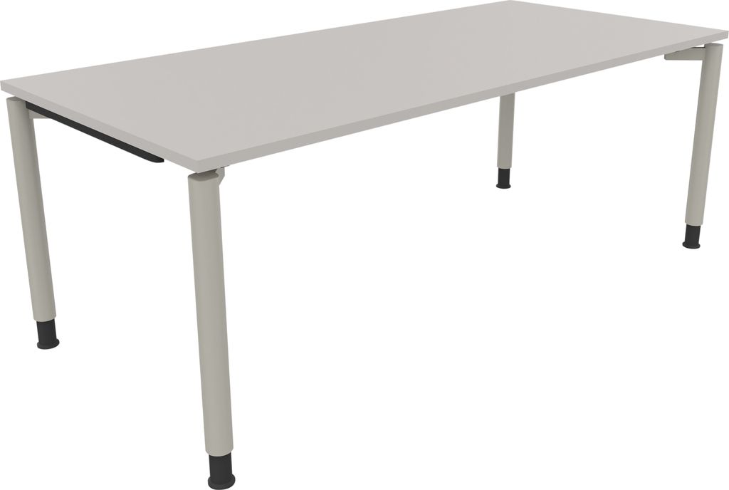Schreibtisch Vierfuß Rundrohr B2000xT900xH680-820 si/Lichtgrau