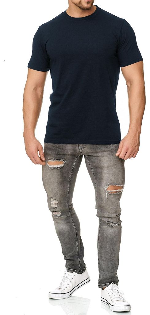 Mivaro Herren T-Shirt Basic mit Rundhals – 100% Baumwoll Produktbild 