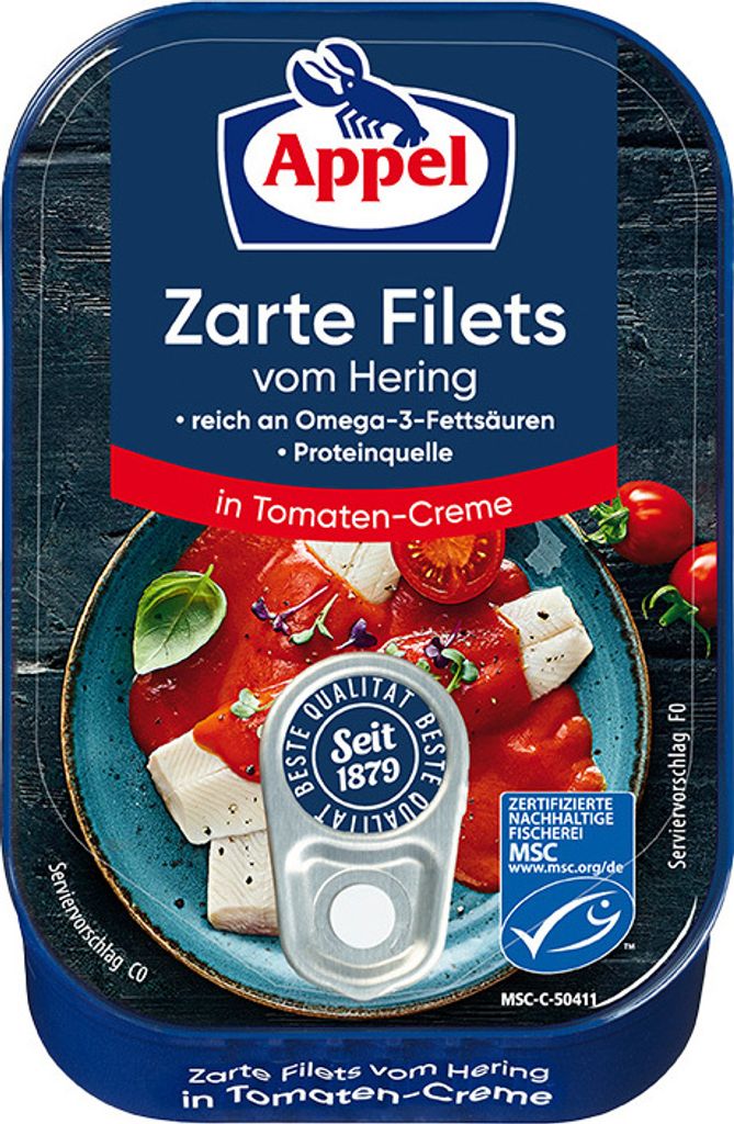 APPEL MSC Heringsfilets in Tomaten-Creme 100g Produktbild 
