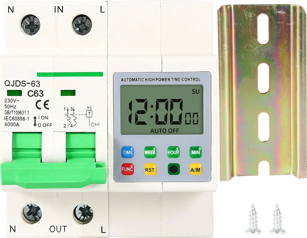 Programmateur 63A pour pompe à chaleur et chauffe-eau - Montage rail DIN