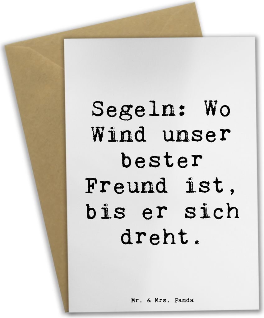 Mr. & Mrs. Panda babykarte Spruch Segeln Windfreund - Weiß - Geschenk, osterkarte, Freiheit, einladungskarten, Grußkarte, glückwunschkarten, Seg...