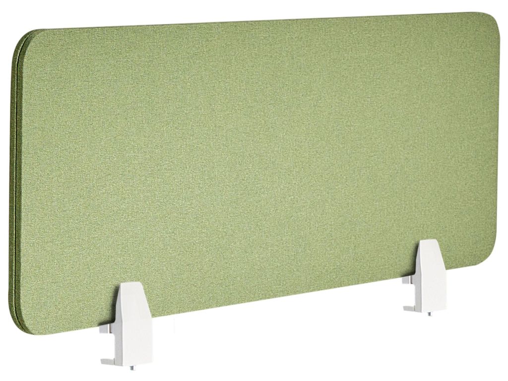 BELIANI Schreibtisch Trennwand Hellgrün Stoff PET Kunststoff 120 x 40 cm zum Aufstellen Klemmen Schallschutz Sichtschutz Pinnwand Büro Home Office