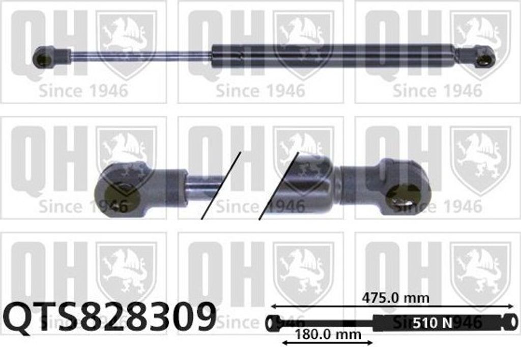 QUINTON HAZELL QTS828309 Gasfeder Heckklappendämpfer für RENAULT Clio IV Schrägheck (BH) 475mm