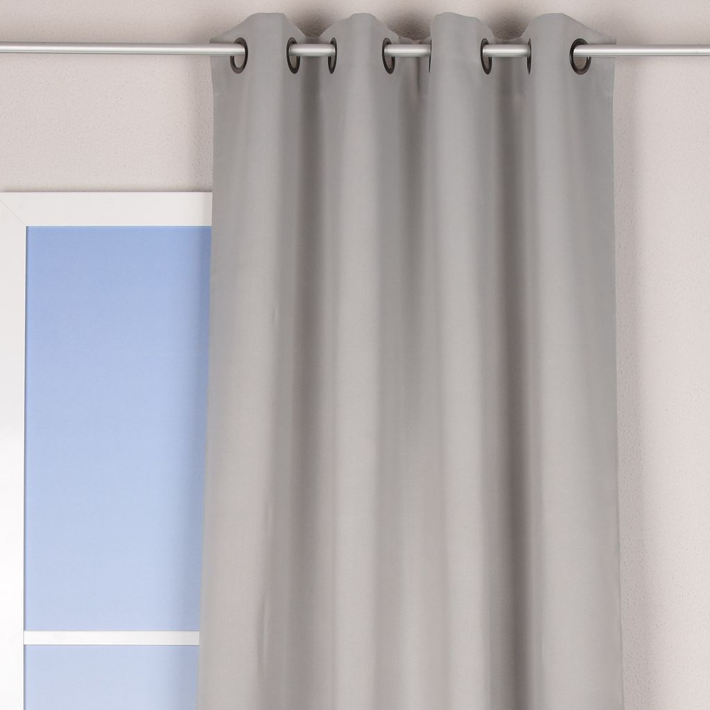 Verdunklungsgardine mit Ösenaufhängung einfarbig grau 135x250cm