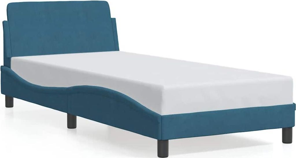 vidaXL Bettgestell mit Kopfteil "Dover" Blau 90x190 cm Samt Produktbild 