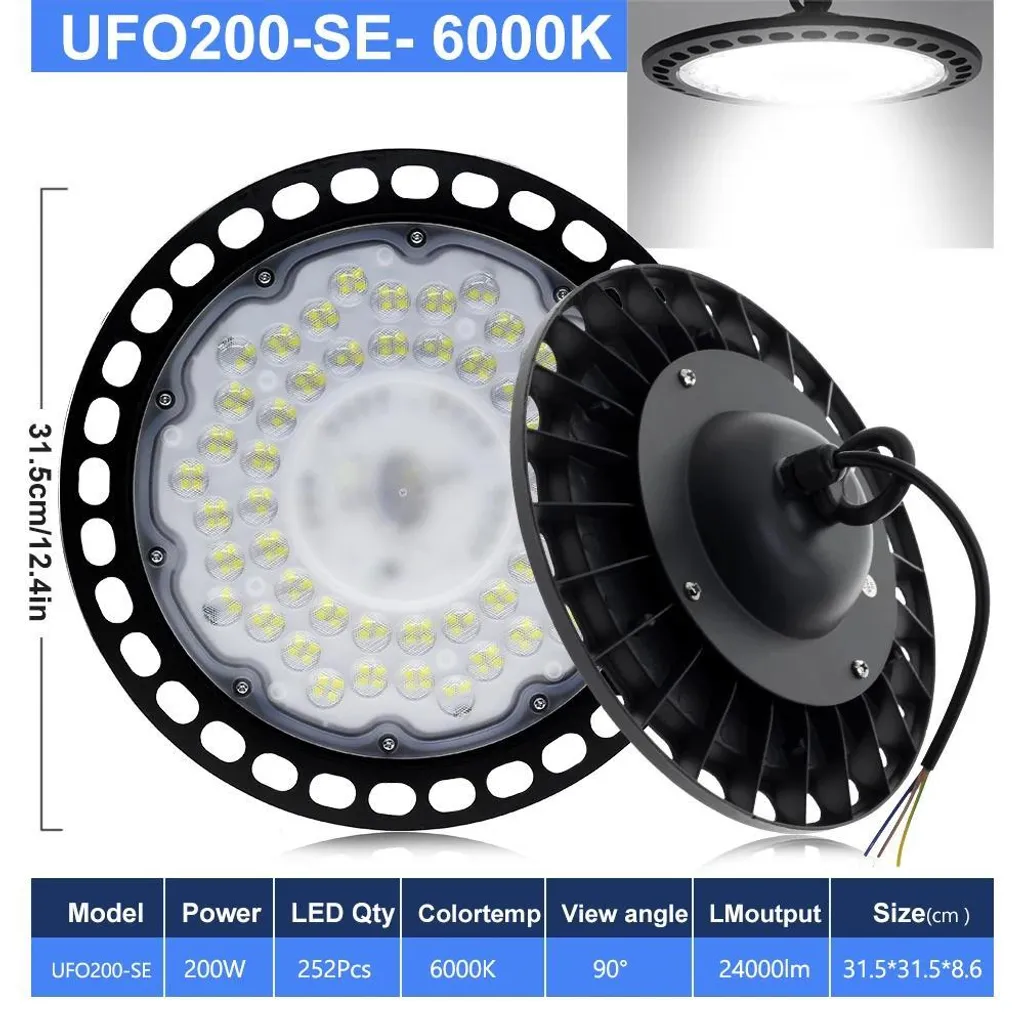 Projecteur LED 200W IP65 Étanche Anti-Humidité Éclairage Extérieur Puissant