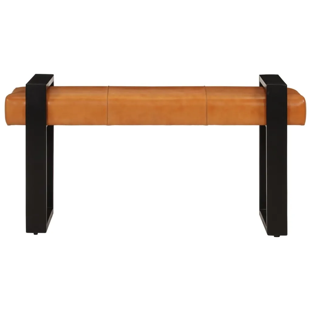 Banc stable 110 cm cuir de chèvre véritable pour optimiser votre entrée