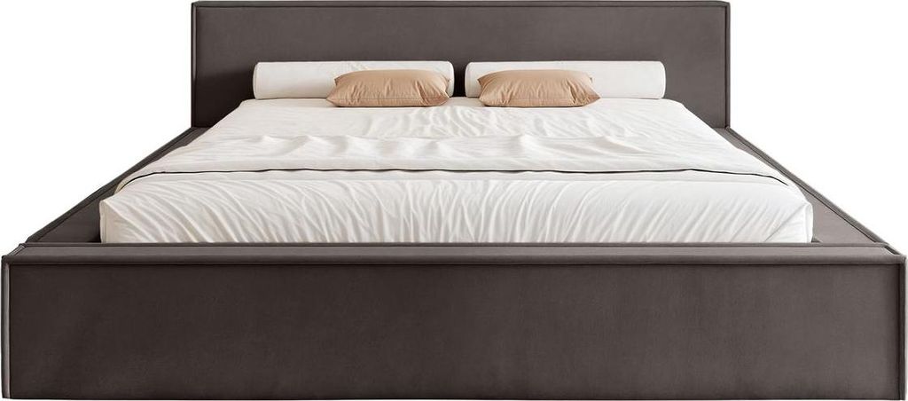 FEDVE Polsterbett Mendocino Classic Low aus Velvet 200x200 cm, Anthrazit