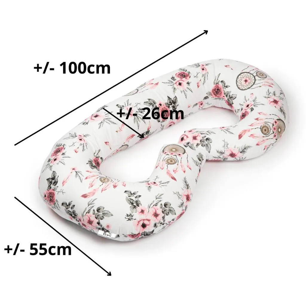 Coussin de grossesse anti mal de dos Flumi type C lavable fleurs - 7