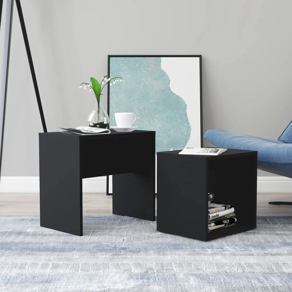 Petite table basse noire gain de place 48x30x45 cm pour studio urbain