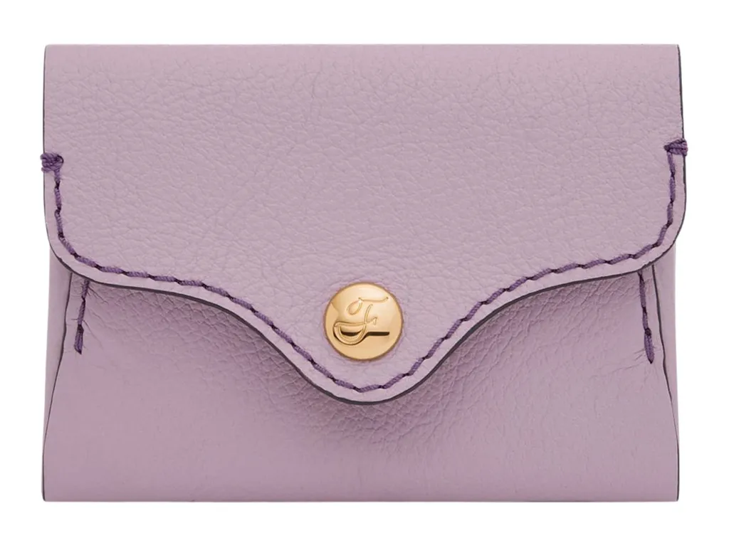 Fossil Heritage Card Case Lavender : Étui pour Carte de Crédit en Cuir Lilas