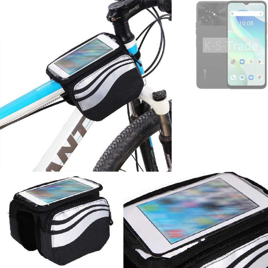 K-S-Trade Rahmentasche Fahrrad-Halterung kompatibel mit UMIDIGI G5 Rahmenhalterung Fahrrad Handyhalterung Fahrradtasche Handy Smartphone Halterung