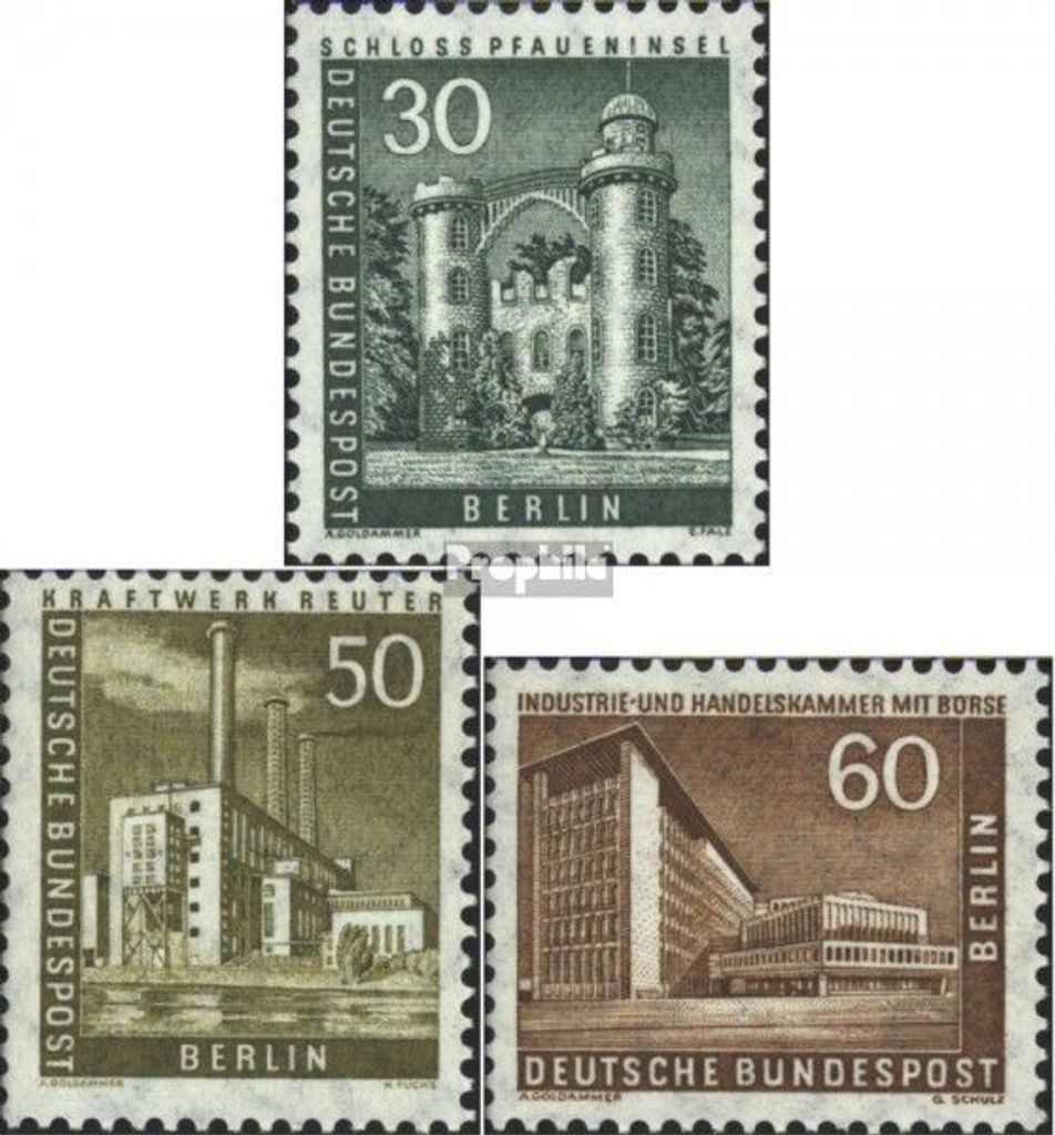Briefmarken Berlin (West) 1957 Mi 148,150,151 gestempelt Stadtbilder