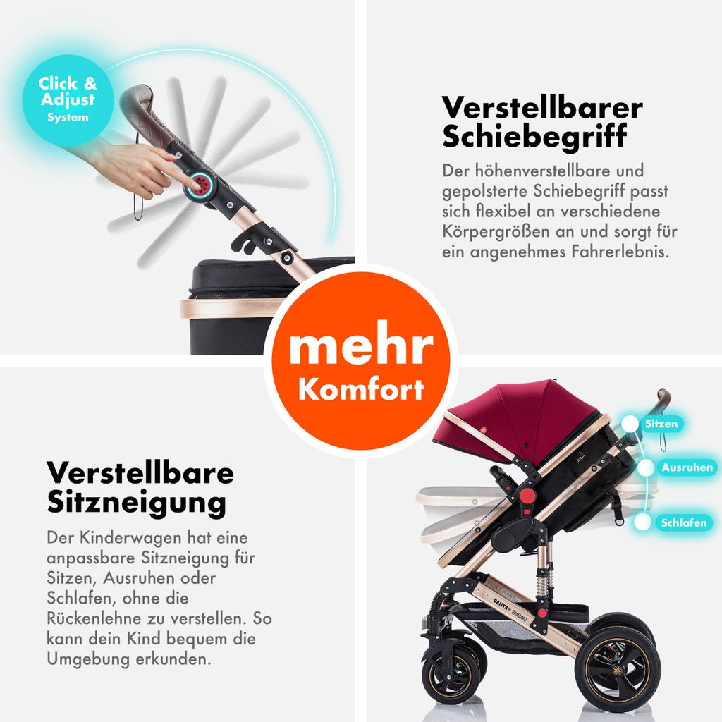 Daliya BAMBIMO 3in1 Kinderwagen mit i-Size Babyschale,