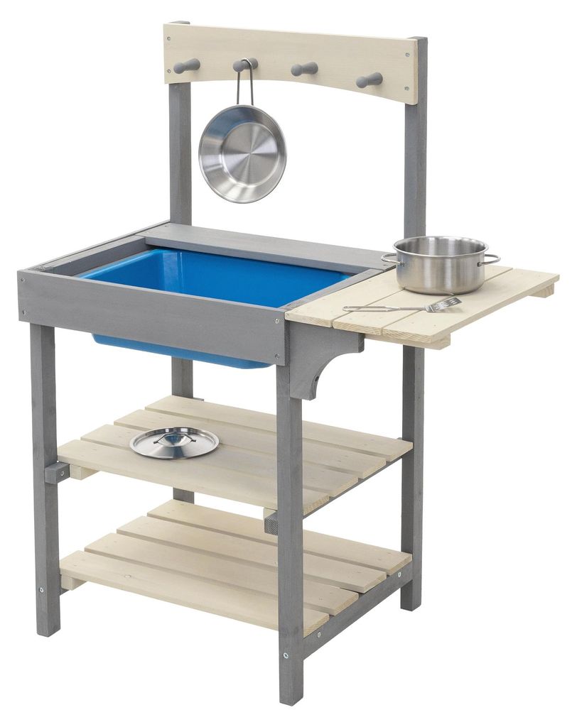 Joyz Matschküche Kinder Outdoor aus Massivholz, Spielküche mit Küchenzubehör & abnehmbarem Waschbecken Kinderküche für Jungen und Mädchen ab...