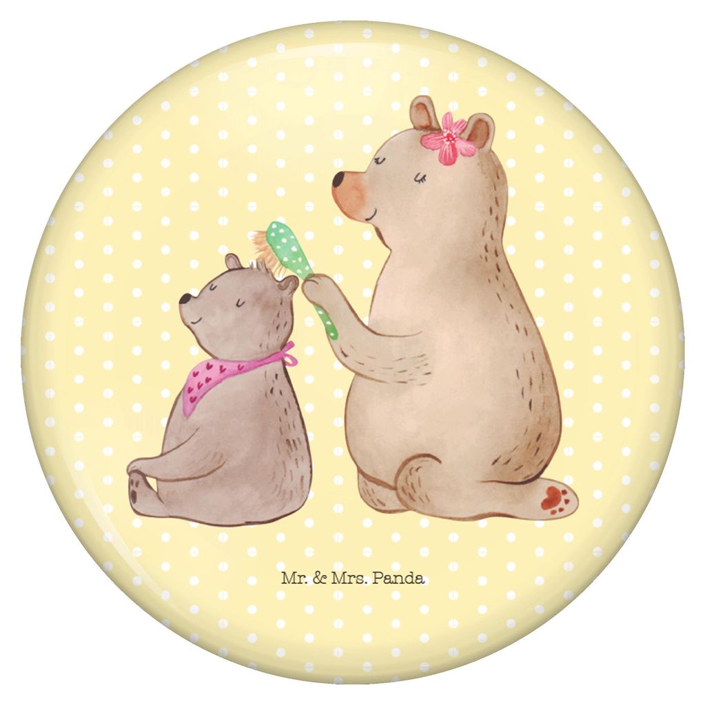 Mr. & Mrs. Panda Pin Bär Kind - Gelb Pastell - Geschenk, Anstecker, Mutter, Plakette, Muttertag, Button, Ansteckschmuck, Badge, Bären, Familie