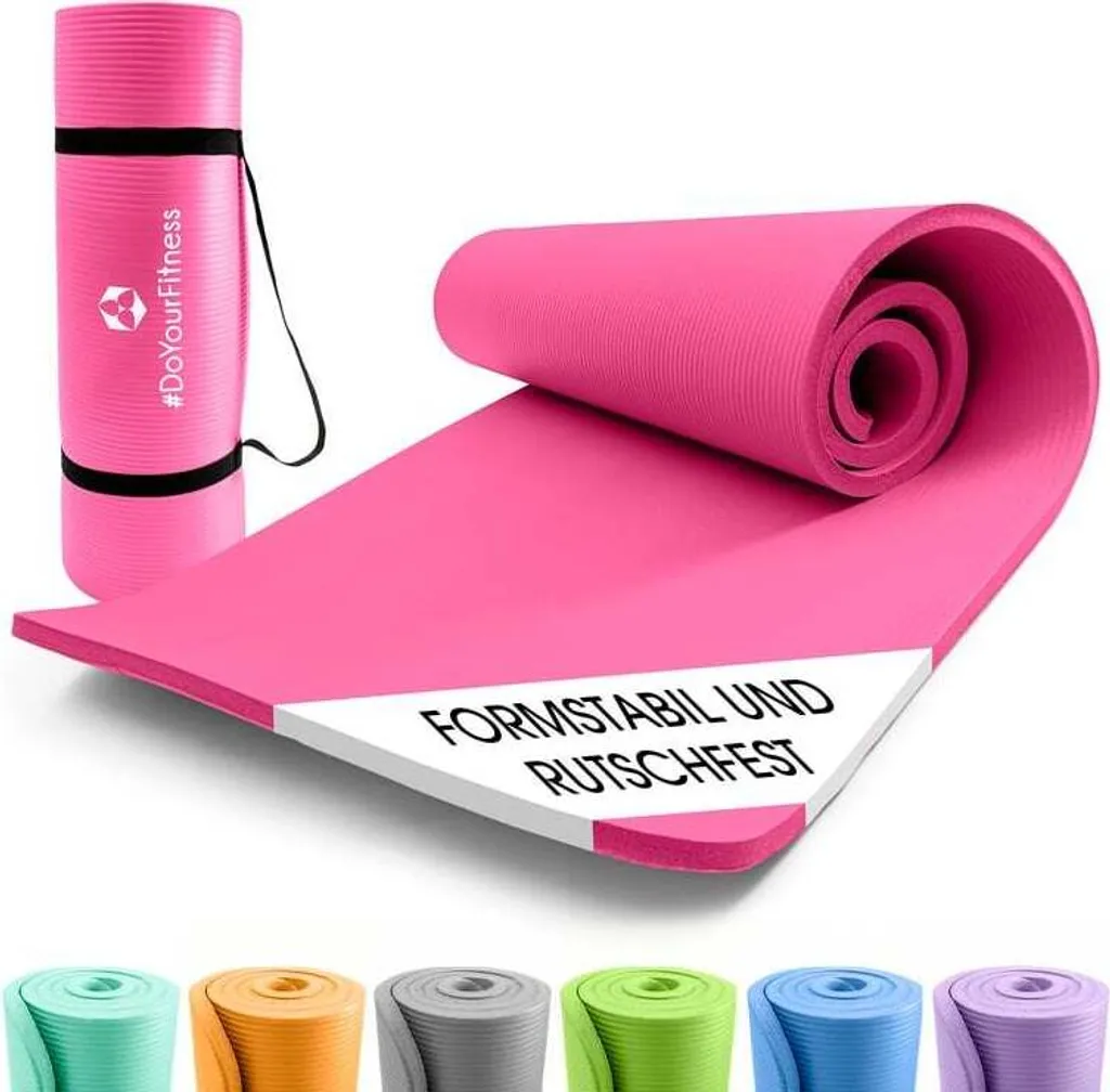 Tapis de Yoga et Fitness Rose Confortable 0,8 cm pour Gym et Pilates