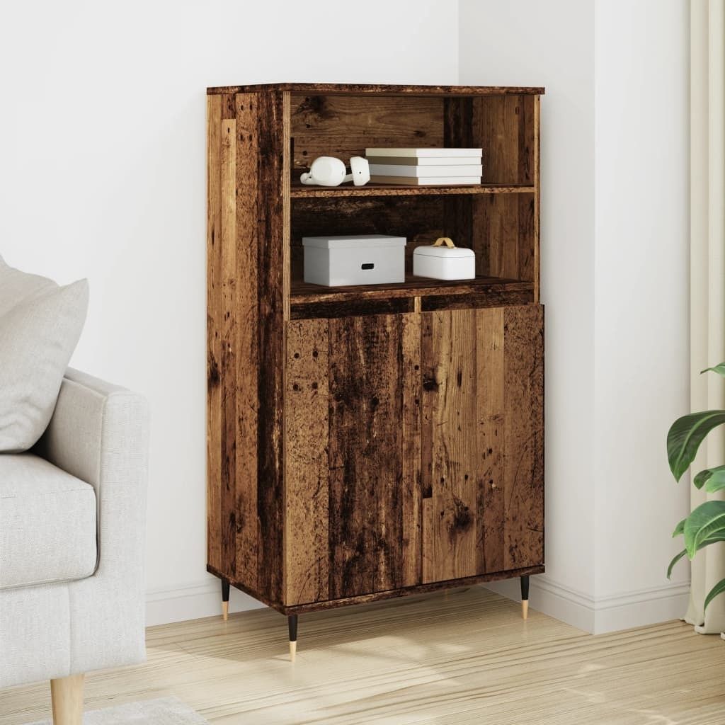 Maison Exclusive - Highboard Altholz-Optik 60x36x110 cm Holzwerkstoff