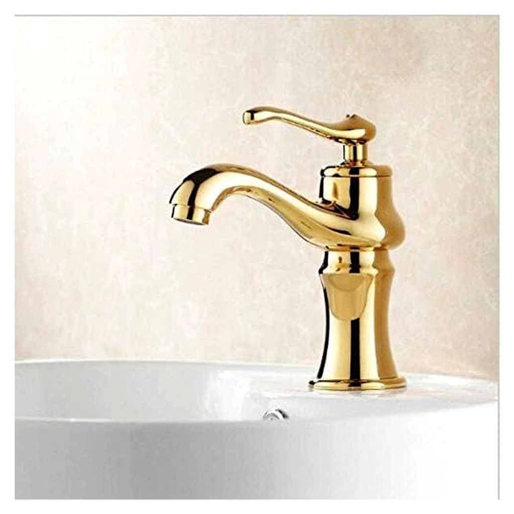 Küchen- und Badezimmerarmaturen, Gold-Finish, Mischbatterien, Einloch-Waschtischarmatur, Waschbecken