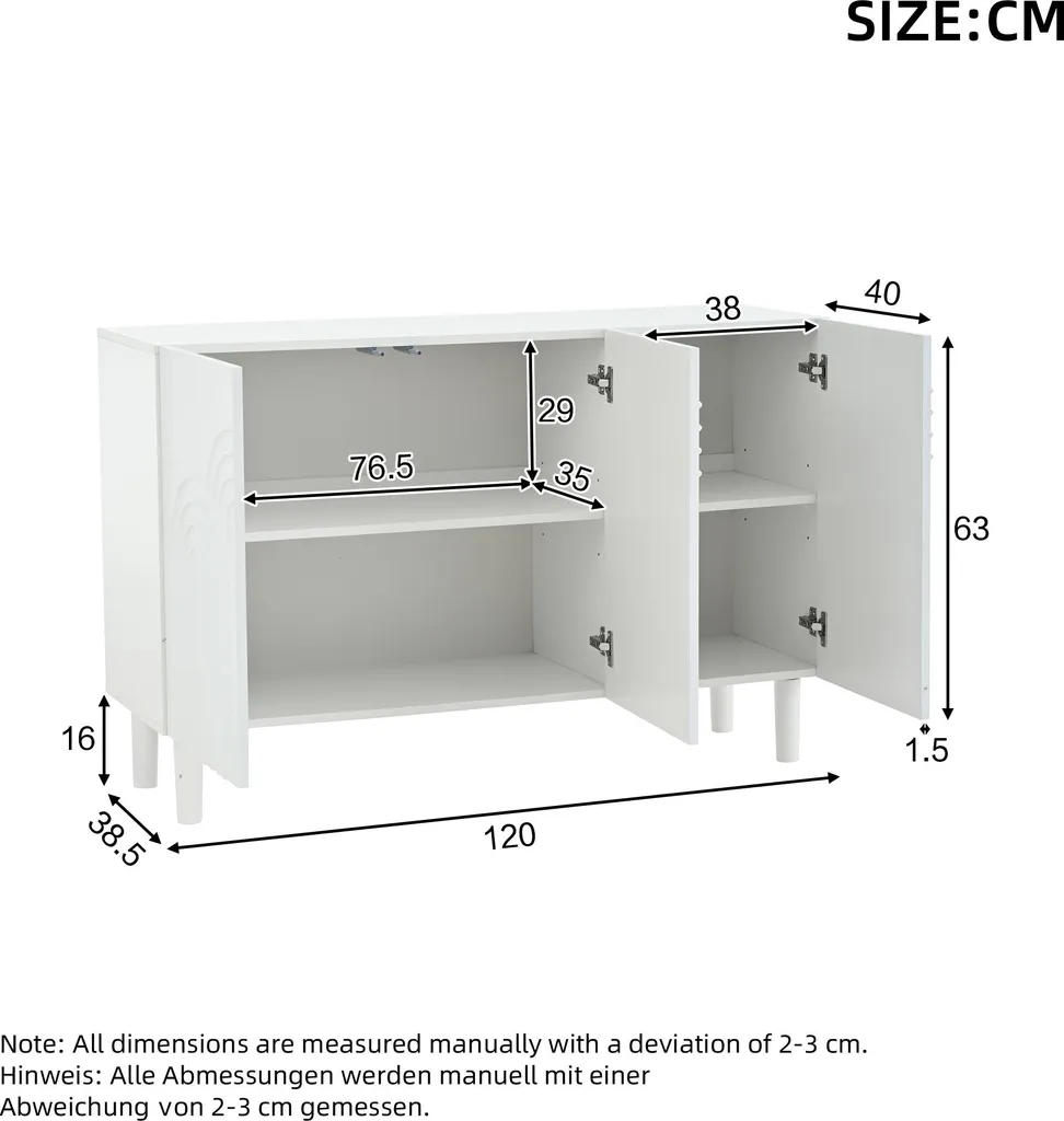 Commode de rangement avec 5 compartiments modulables pour salon et entrée - 5