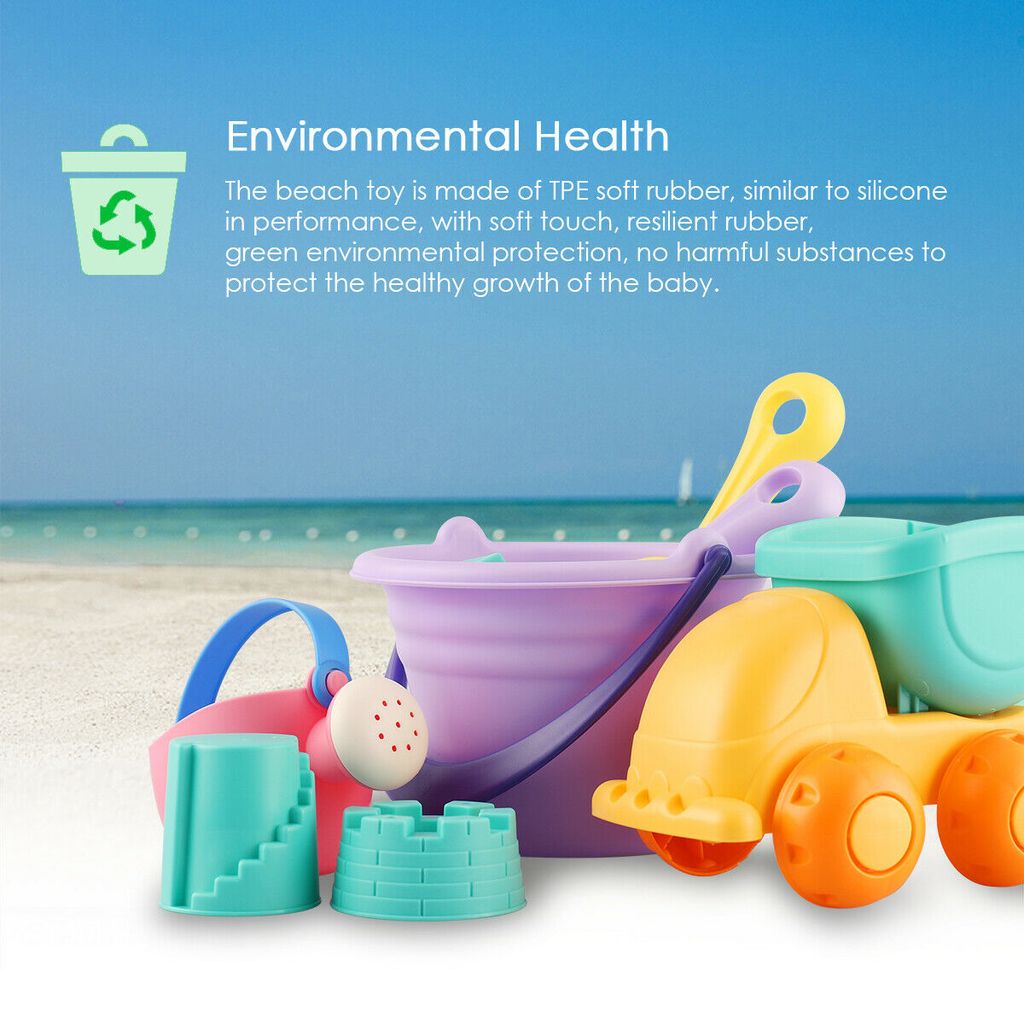 10-in-1 Strandspielzeug Set – Sandeimer, Schaufel, Rechen, Filter, Burgformen, Für Kinder