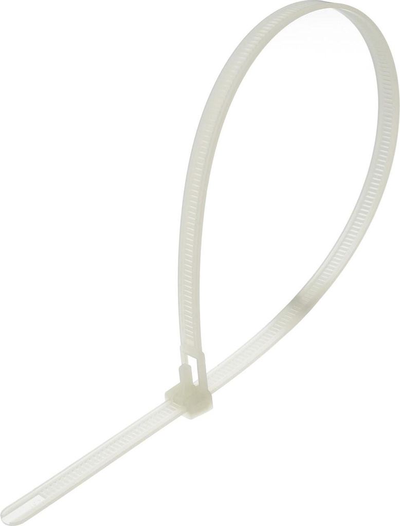 Kabelbinder mit integrierten Schnellverschluss wiederlösbar wiederverwendbar, VPE 100 Stück Maße L/B/H 370,0mm x 7,6mm,