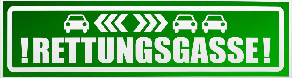 Kiwistar Rettungsgasse mit Autos invertiert Magnetschild Schild magnetisch - 45cm Grün - reflektierend - Magnetfolie für Auto PKW Kfz