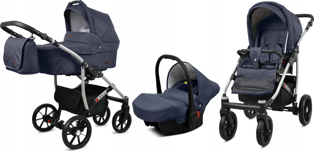 Poussette Trio Tout-terrain BabyLux Qbaro Anthracite idéale en Ville