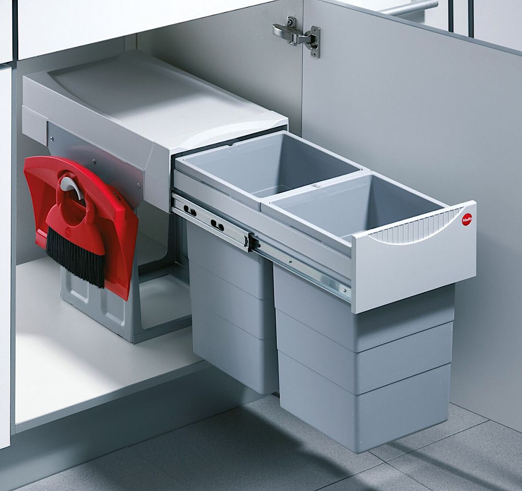 Hailo Tandem 7 K. Collecteur de déchets, gris clair.  - Image du produit 