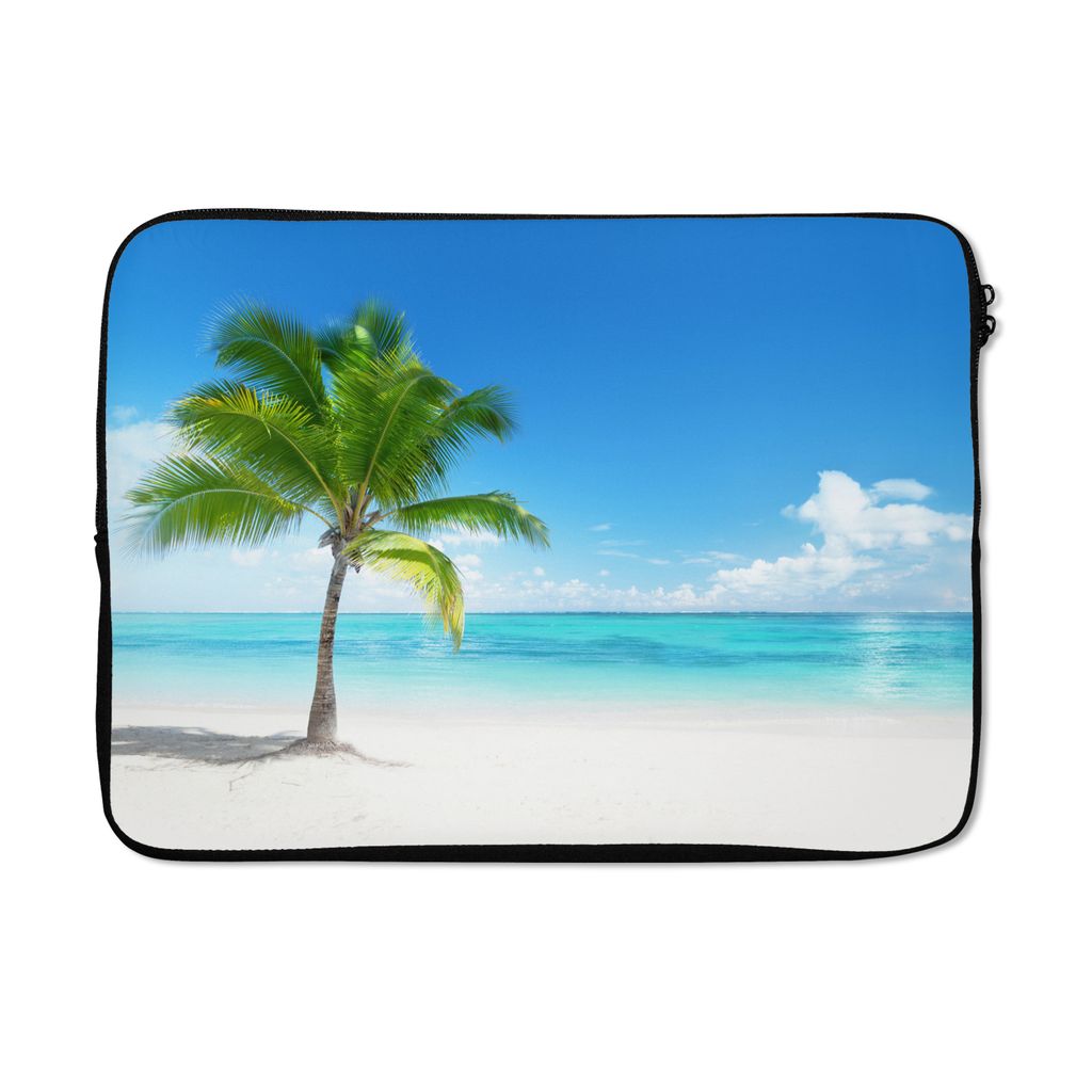 MuchoWow Laptop Hülle 13 Zoll Palme - Strand - Meer - Sommer Laptoptasche - Laptophülle - Sleeve - Rundumschutz