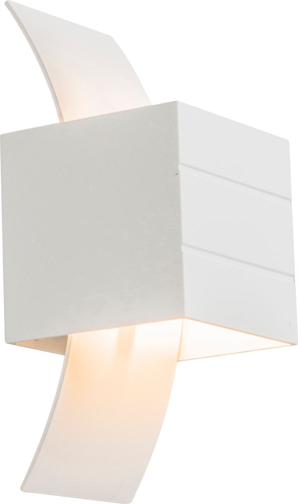 QAZQA - Moderne Wandleuchte weiß mit Lichteffekt - Amy I Wohnzimmer I Schlafzimmer I Up I Down - Aluminium Würfel I Länglich - LED geeignet G9