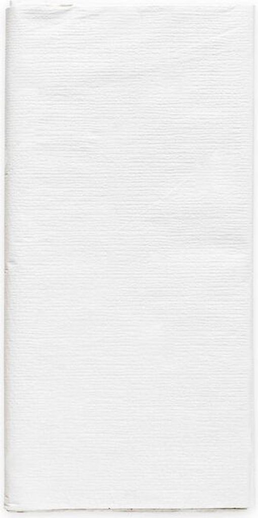 A white disposable paper tablecloth is shown flat against a white background.