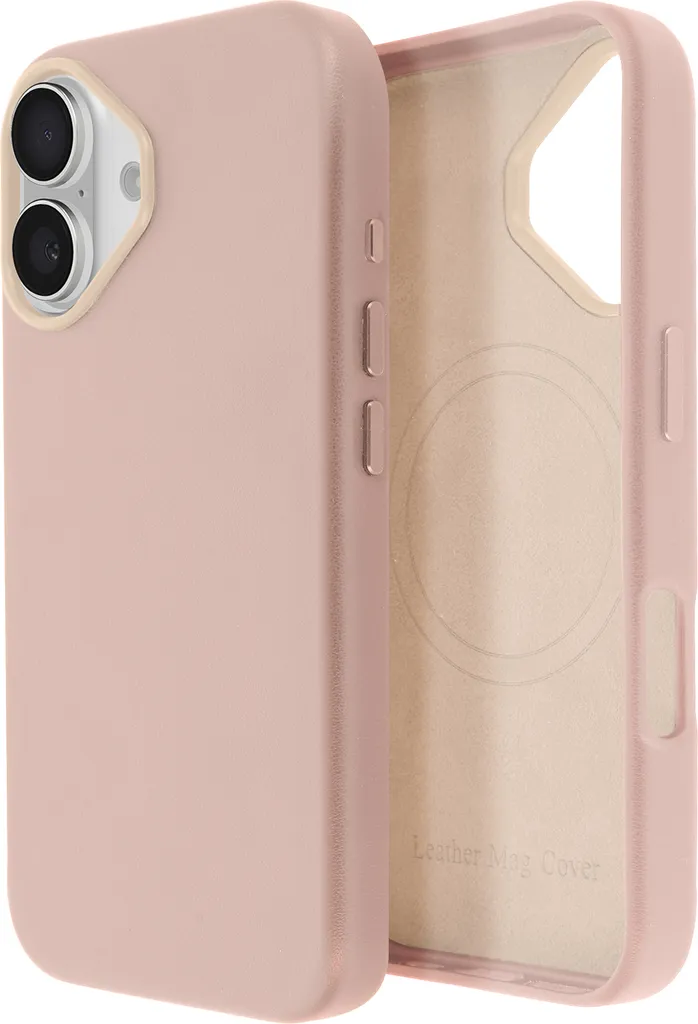 Cover Rosa iPhone 16 Avizar: Pelle Sintetica e MagSafe Sicuro