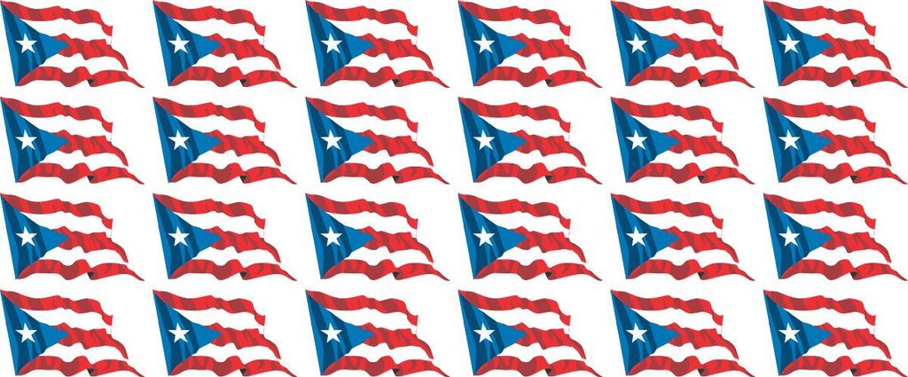 Mini Aufkleber Set - Pack wehend - 33x20mm - selbstklebender Sticker - Puerto Rico - Flagge / Banner / Standarte fürs Auto, Büro, zu Hause und di...