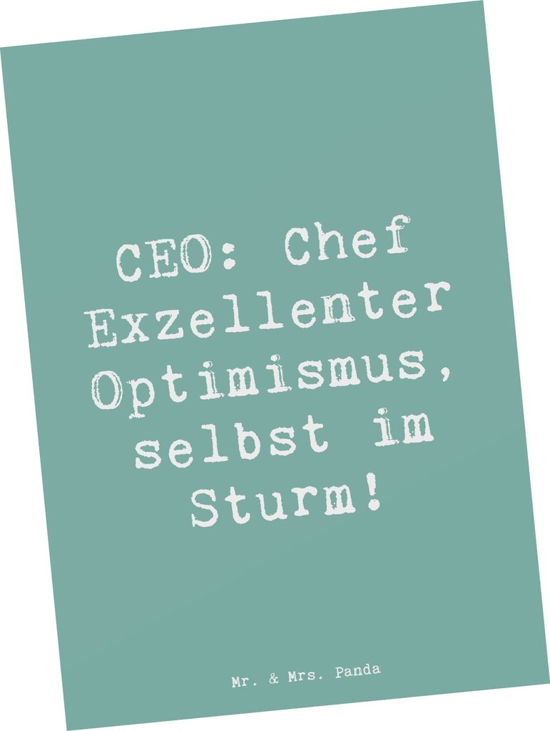 Mr. & Mrs. Panda Postkarte Spruch CEO Optimismus - Produktbild 
