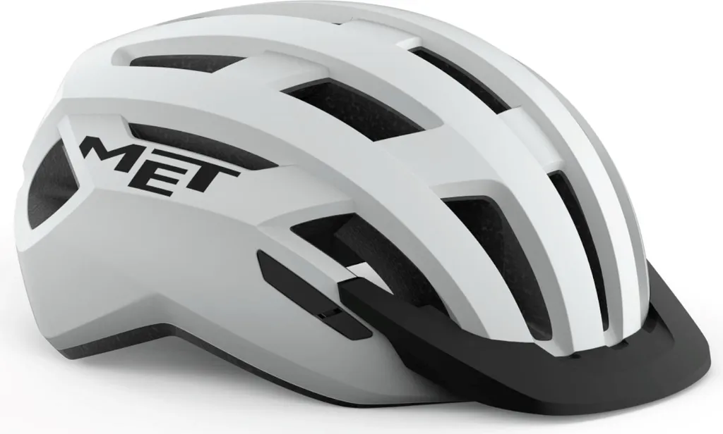 MET Casque Allroad avec LED Intégrée Blanc Matt M pour Cycliste Route