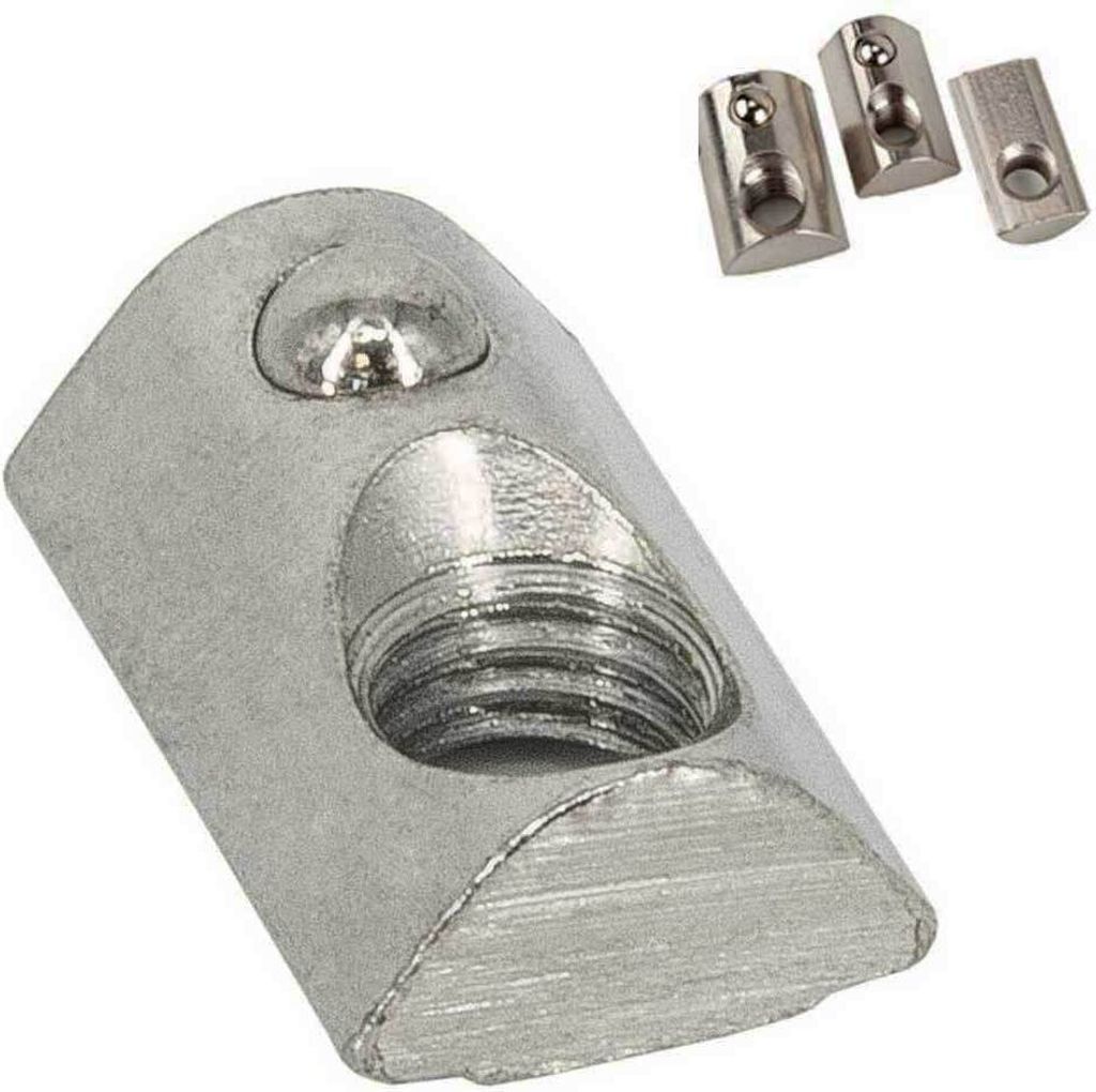 SCHMIDT systemprofile 50x Nutenstein M8 Nut 8 Gleitmutter Steg Federkugel verzinkt