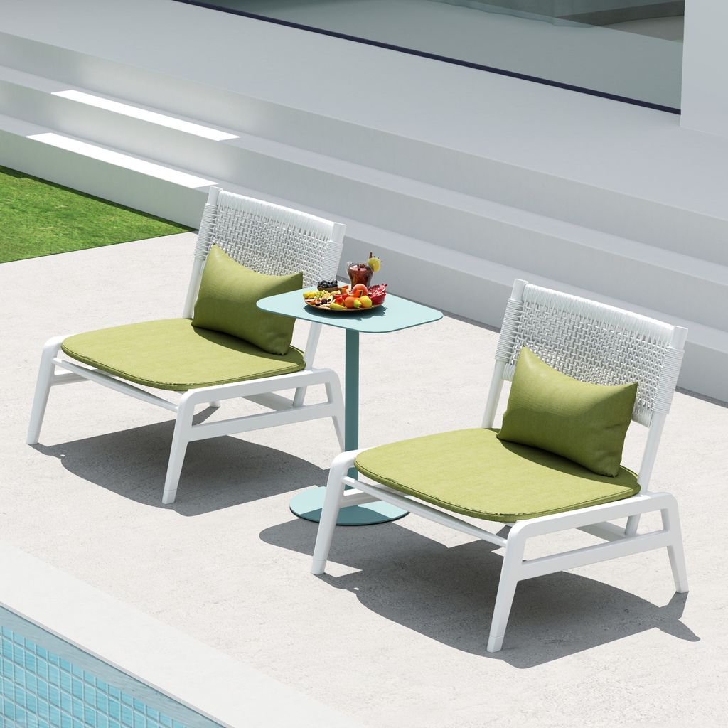 FLEXISPOT Gartentisch ideal für den Außenbereich, wetterfest & langlebig, stabiler Rundsockel, verstärkter Stahlrahmen, bis 20 kg belastbar Blau