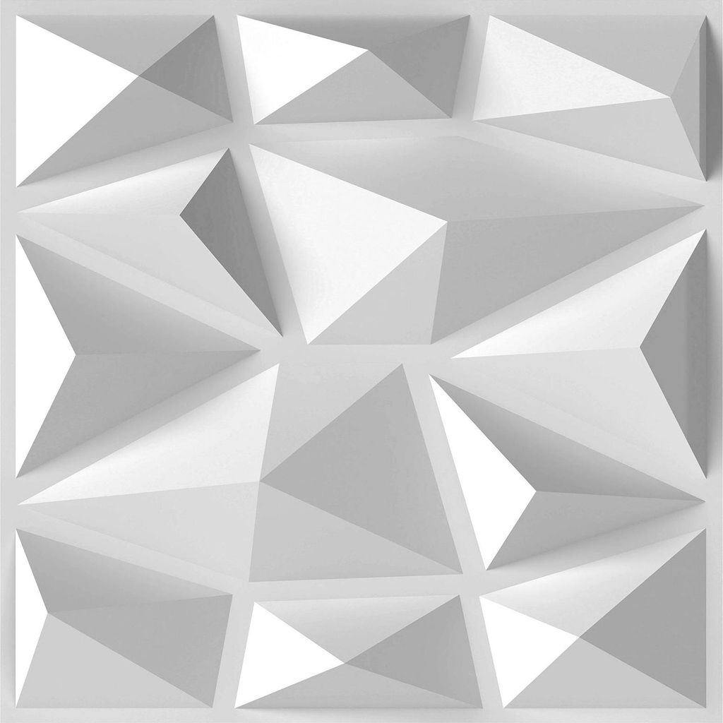 COSTWAY 100 Stück 3D Wandpaneele Diamant 30x30cm, Wandverkleidung, Wanddeko Platten, Deckenpaneele, PVC, 9m², für Wohnzimmer, Schlafzimmer Weiß