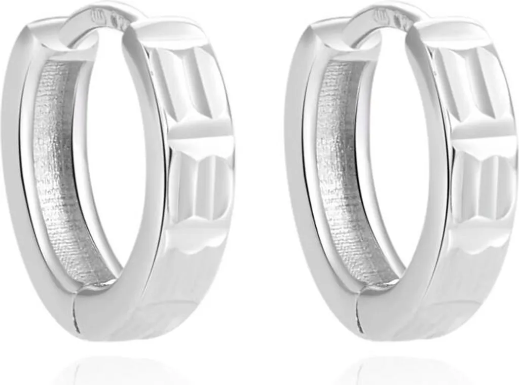 Boucles d'oreilles rondes AGUC1413 en argent massif véritable - 15mm