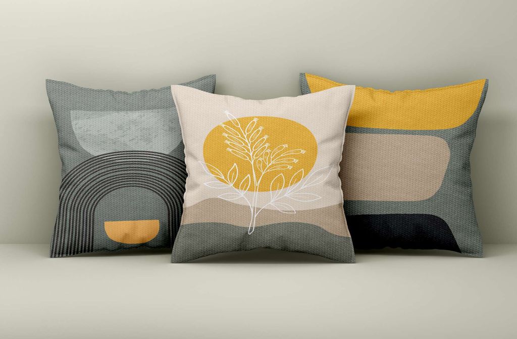 Evila Originals, Asr_plw25 - 48, Kissenbezug-Set (3-teilig), Mehrfarbig, 50 % BAUMWOLLE / 50 % POLYESTER, 43 x 43 cm