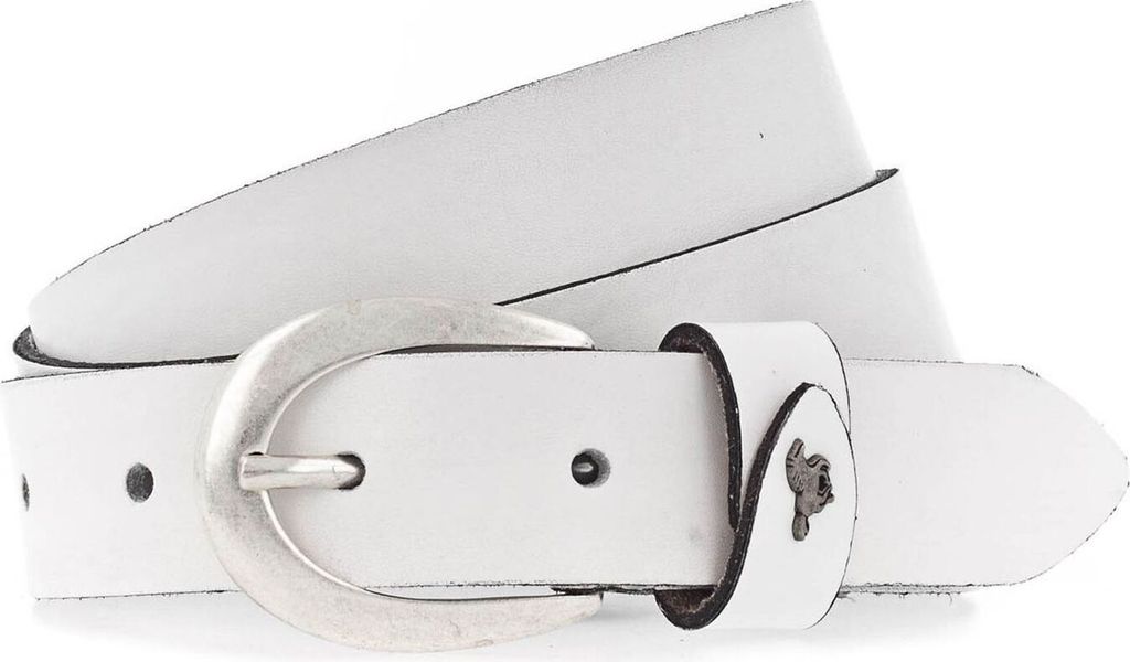 MUSTANG Leder Gürtel Belt 2.5 W105 White weiß