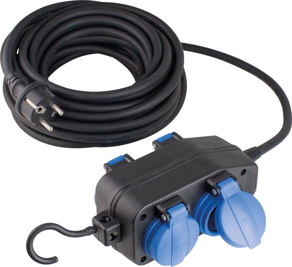 as-Schwabe 4-fach-Verteilersteckdose 5m 230V 16A Mehrfachsteckdose 3G1,5 IP44