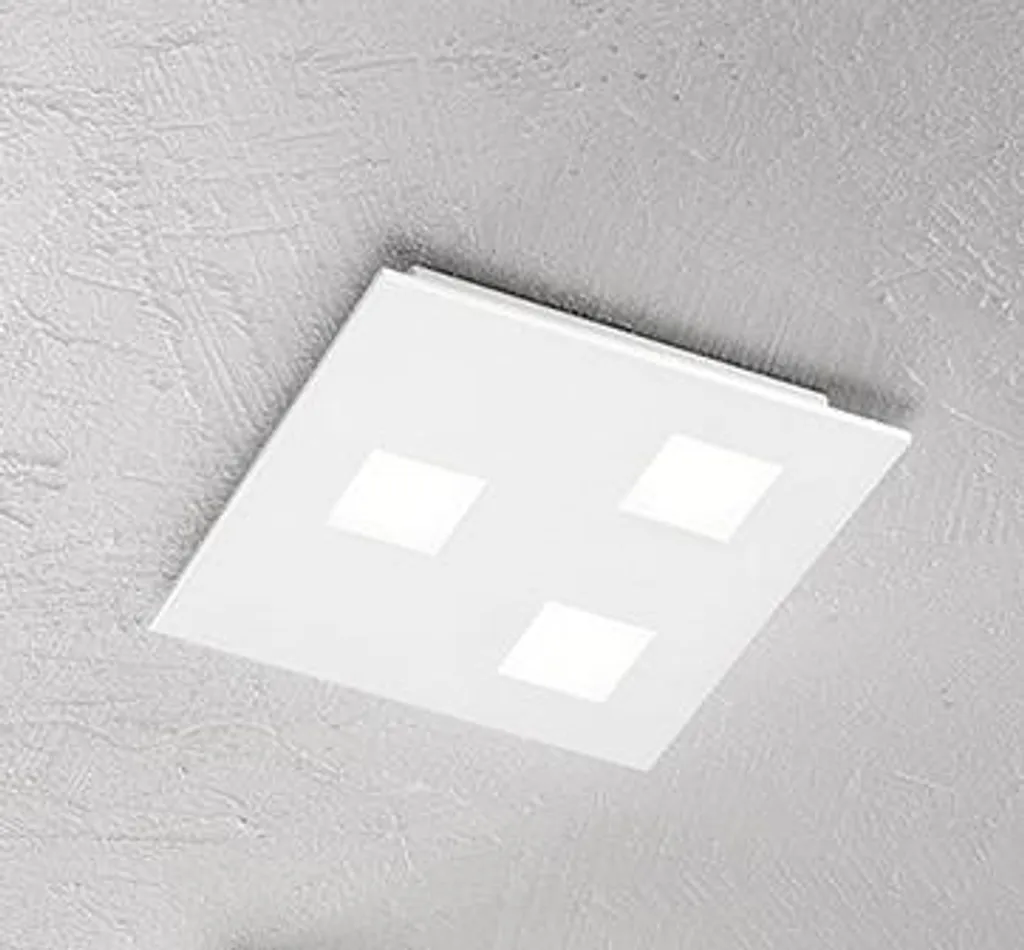 Luminaire de Plafond Moderne à 3 Spots GX53 en Métal Blanc de 30x30 cm