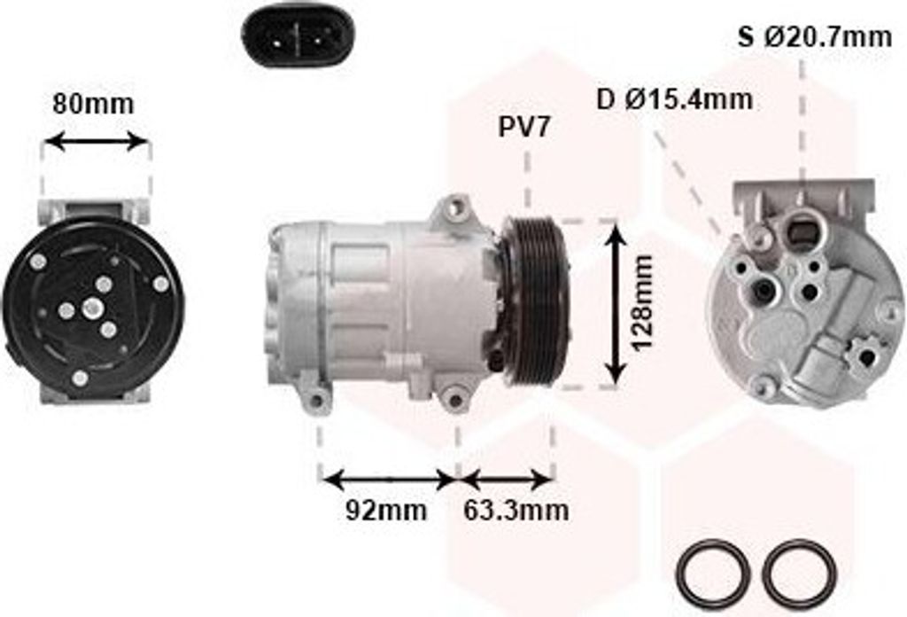 VAN WEZEL 4300K369 CVC Klimaanlage Klimakompressor PAG 46 R134a für RENAULT MEGANE III Grandtour (KZ0/1) Megane III Schrägheck (BZ0/1) SCÉNIC II