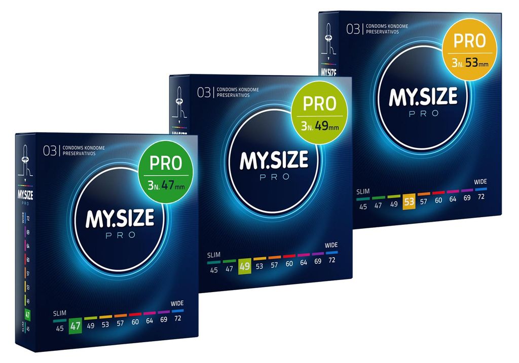MY.SIZE Preservativi Pro da 1,2,3-47,49,53 mm, vestibilità Immagine del prodotto 
